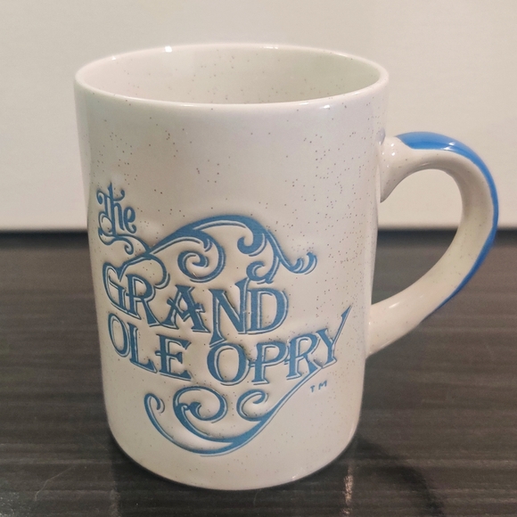 Grand Ole Opry Coffee Mug Ceramic Cup Speckled Gray & Blue Souvenir Collectible - Picture 1 of 6